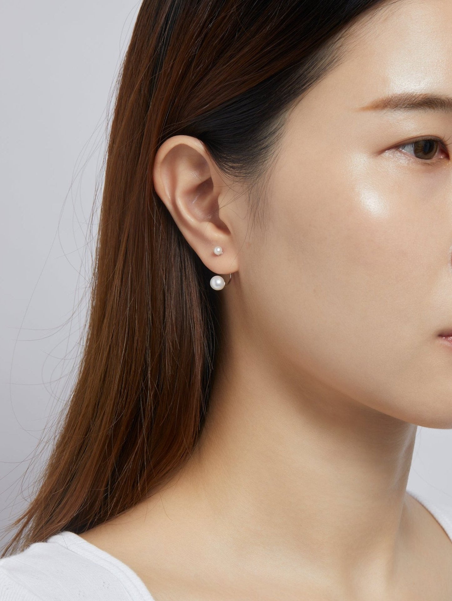 Duo Freshwater Pearl Sterling Silver Earrings