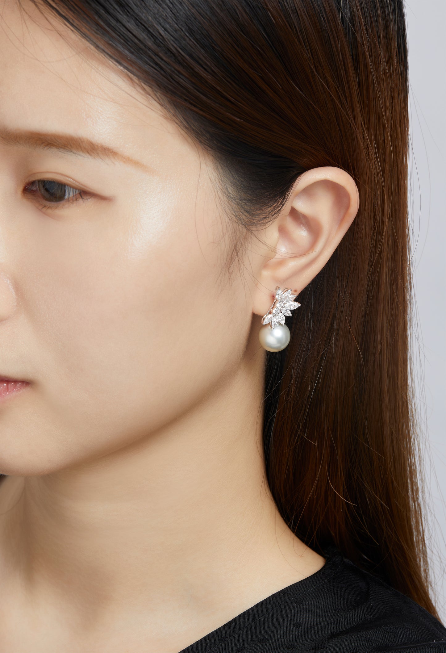 Bespoke* Angelic Wings South Sea Pearl Earrings/ 18K Gold/ Diamonds