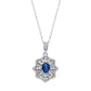 Octagram Sapphire Pendant Necklace in Sterling Silver