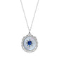 Oval Sapphire and Mother of Pearl Pendant Necklace