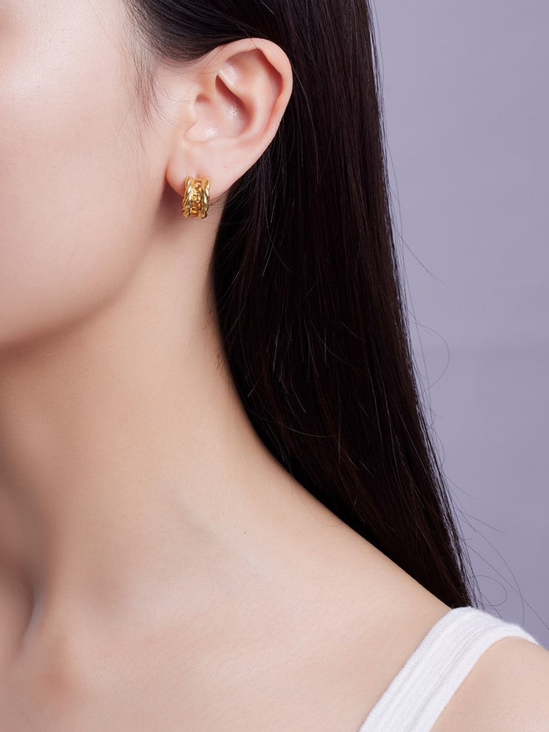 Signature Garnet 18K Gold Vermeil Hoop Earrings