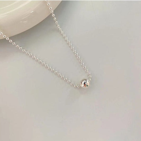 Movable Sterling Silver Ball Necklace Choker