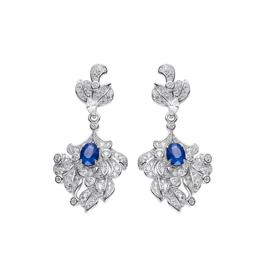 Sapphire Celestial Cascade Drop Earrings in 18K GP Sterling Silver