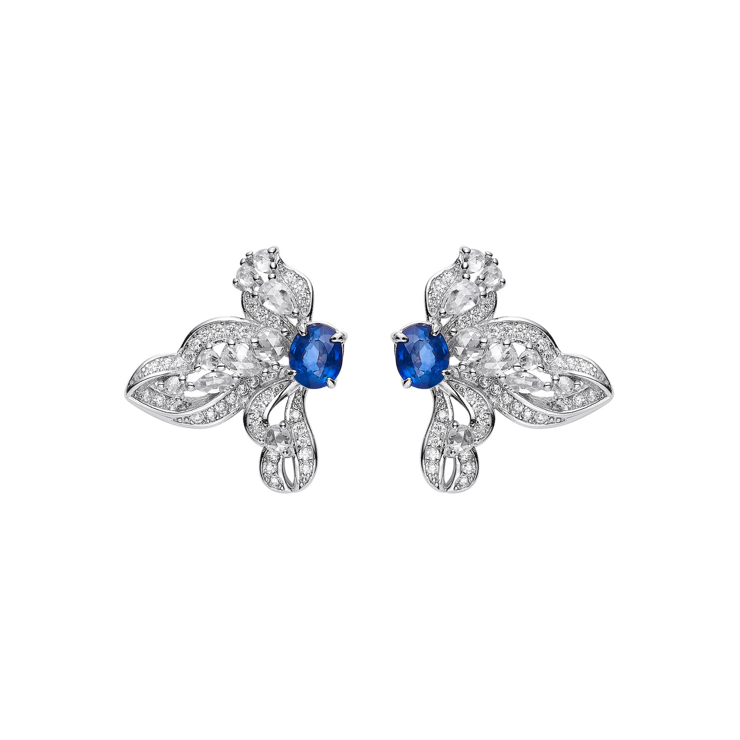 Sapphire Leaf Earrings in 18K GP Sterling Silver