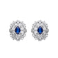 Sapphire Halo Studs in 18K Gold Plated Sterling Silver