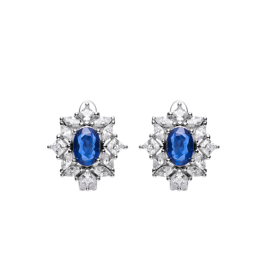 Sapphire Starshine Studs in 18K Gold Plated Sterling Silver