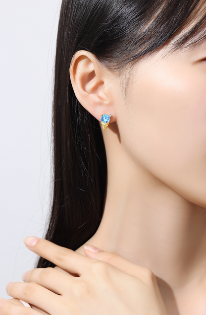 Blueberry Ice Cream Cone Studs