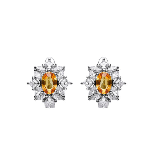 Orange Sapphire Starshine Studs in 18K Gold Plated Sterling Silver