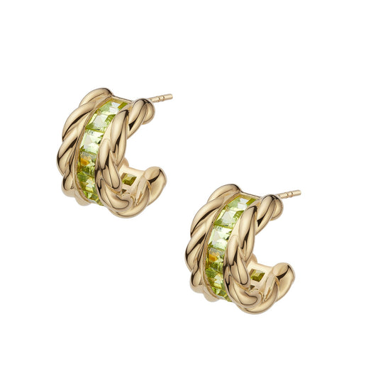 Signature Peridot 18K Gold Vermeil Hoop Earrings