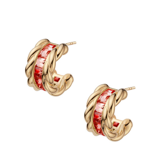 Signature Garnet 18K Gold Vermeil Hoop Earrings