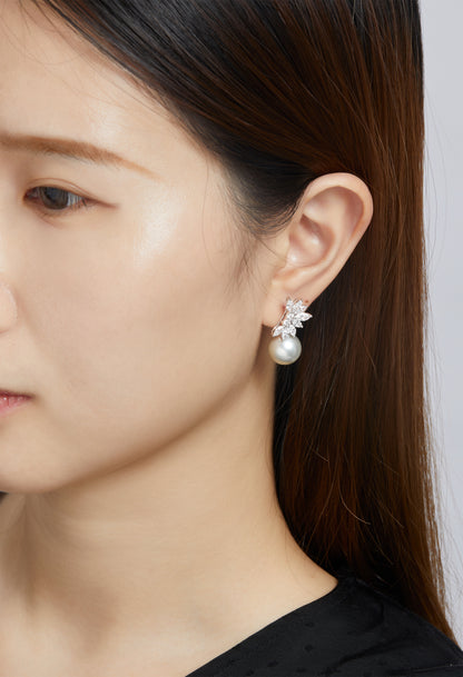 Bespoke* Angelic Wings South Sea Pearl Earrings/ 18K Gold/ Diamonds