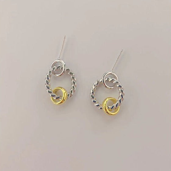 Gold and Silver Hoop Set Earrings