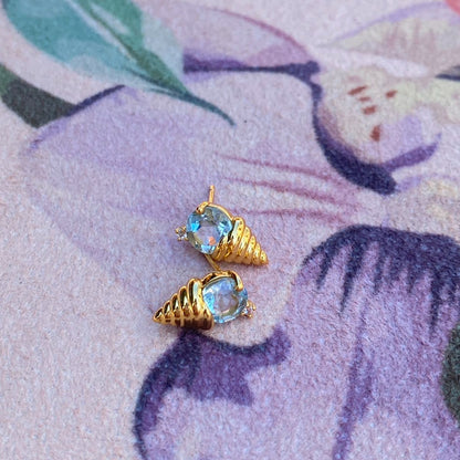 Blueberry Ice Cream Cone Studs