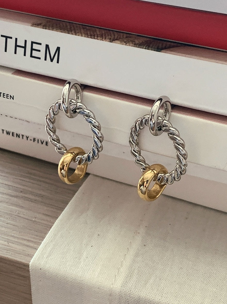 Gold and Silver Hoop Set Earrings