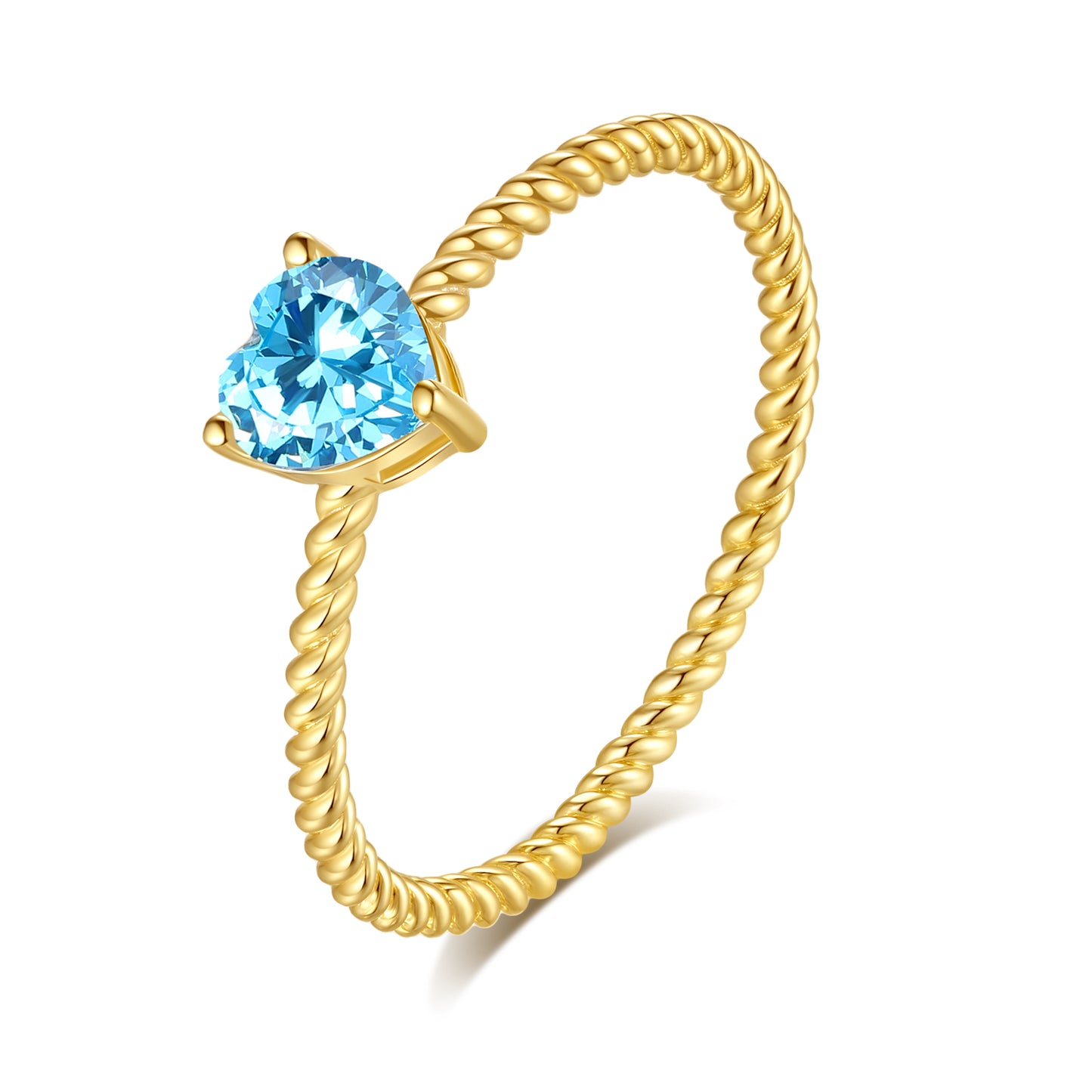 Single Heart-shaped Topaz Solitaire