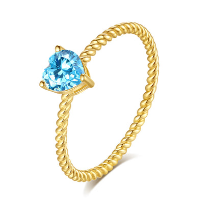 Single Heart-shaped Topaz Solitaire