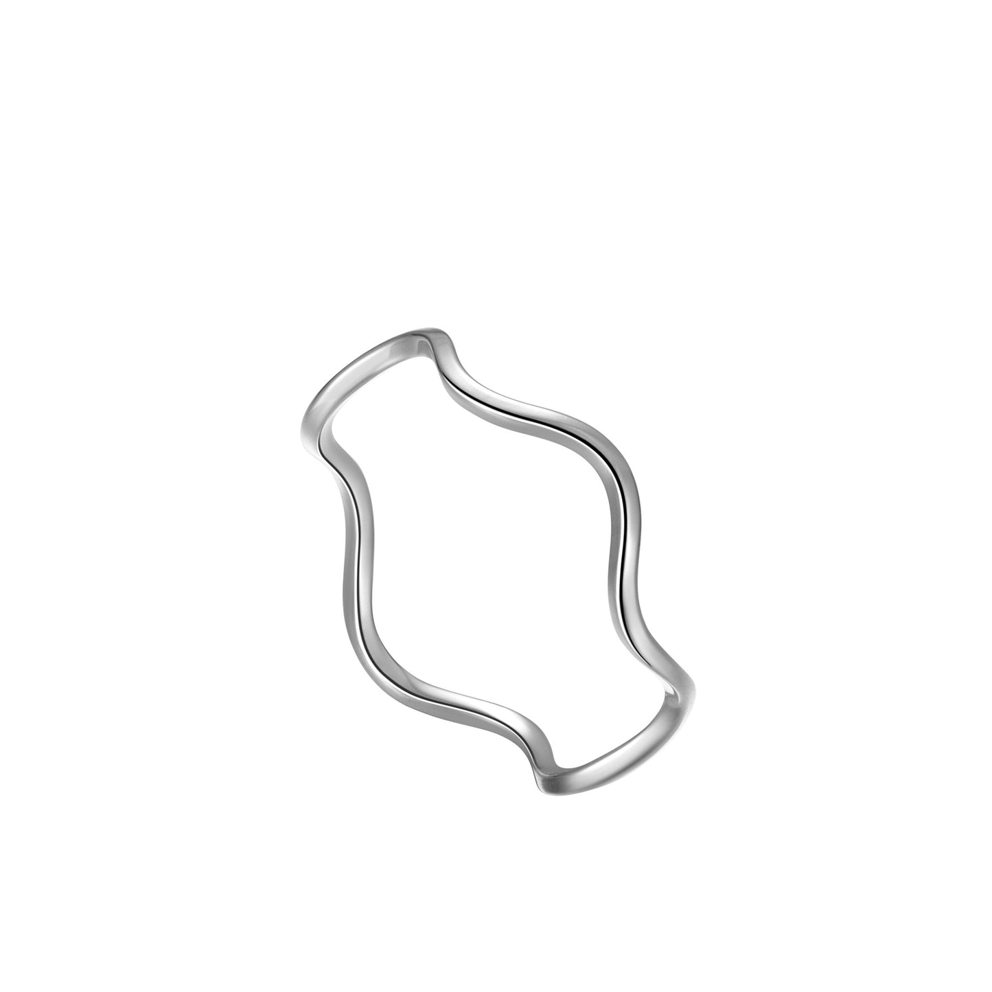 Single Thin Wave Sterling Silver Ring