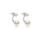 Duo Freshwater Pearl  Sterling Silver Earrings