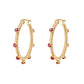 Wheel Garnet Hoop Earrings