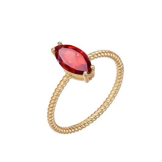 Single Marquise Garnet Ring