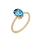 Single Oval Blue Topaz Ring