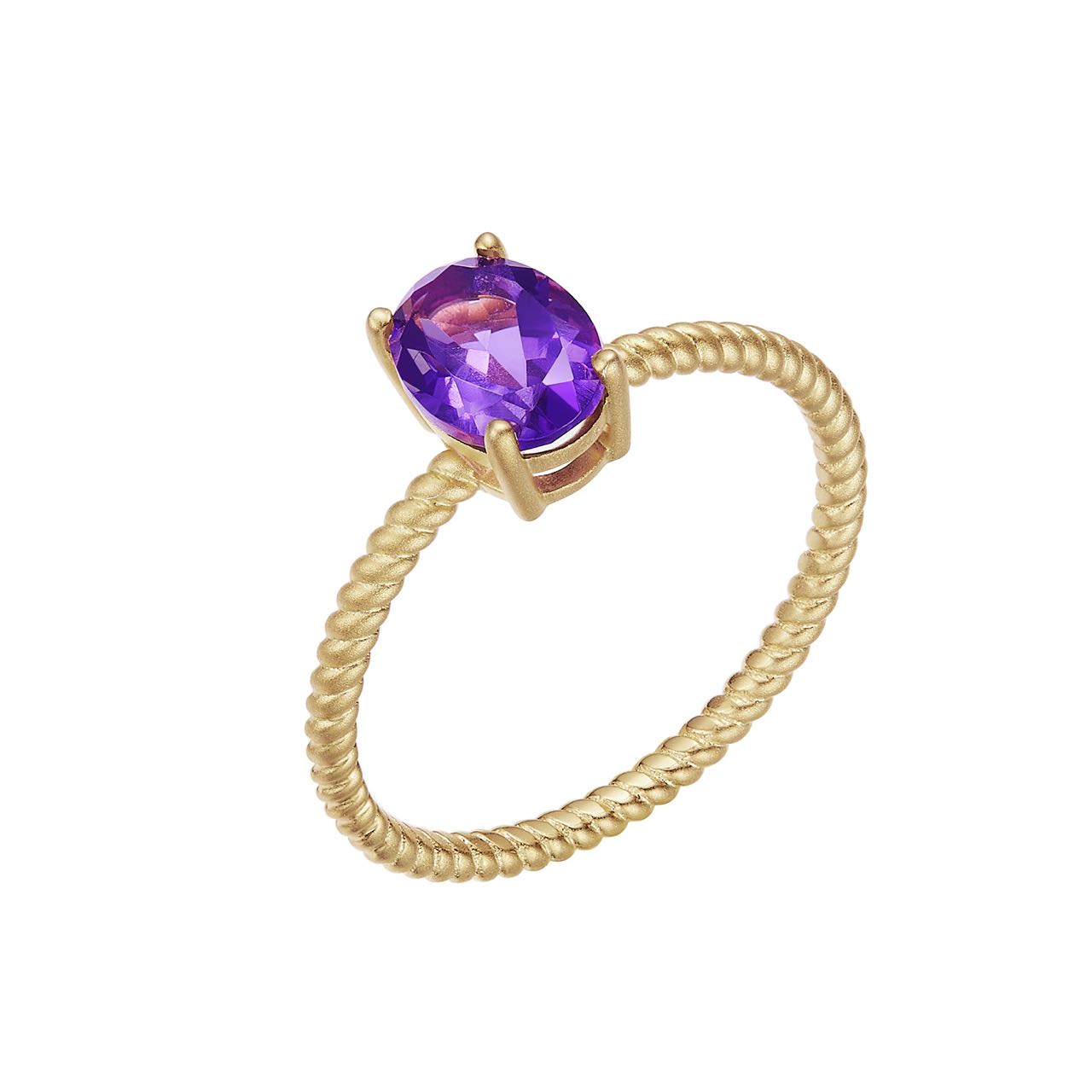 Single Oval Amethyst Ring