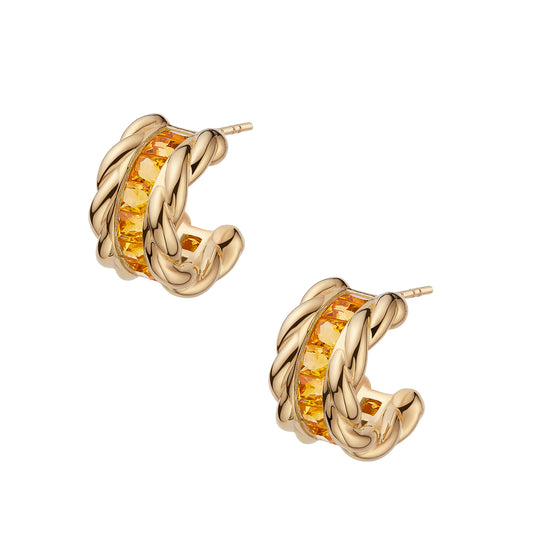 Signature Citrine 18K Gold Vermeil Hoop Earrings