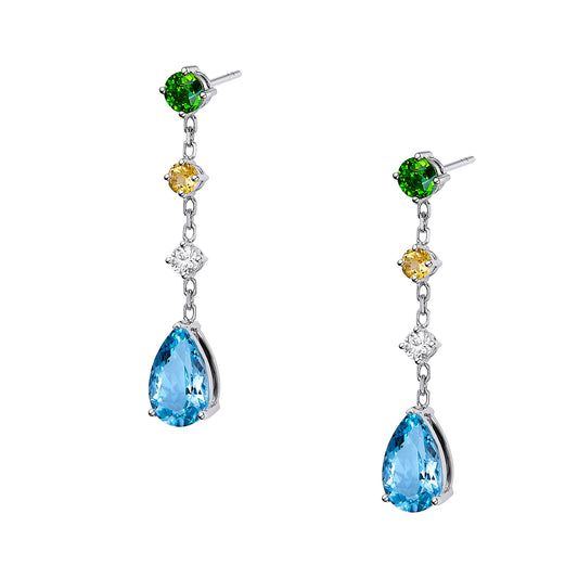 Bespoke* Ocean Breeze Aquamarine Drop Earrings/ 18K Gold