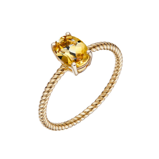 Single Oval Citrine Ring