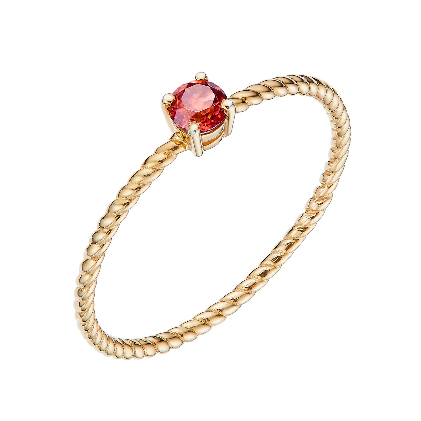 Single Round-Cut Garnet Ring